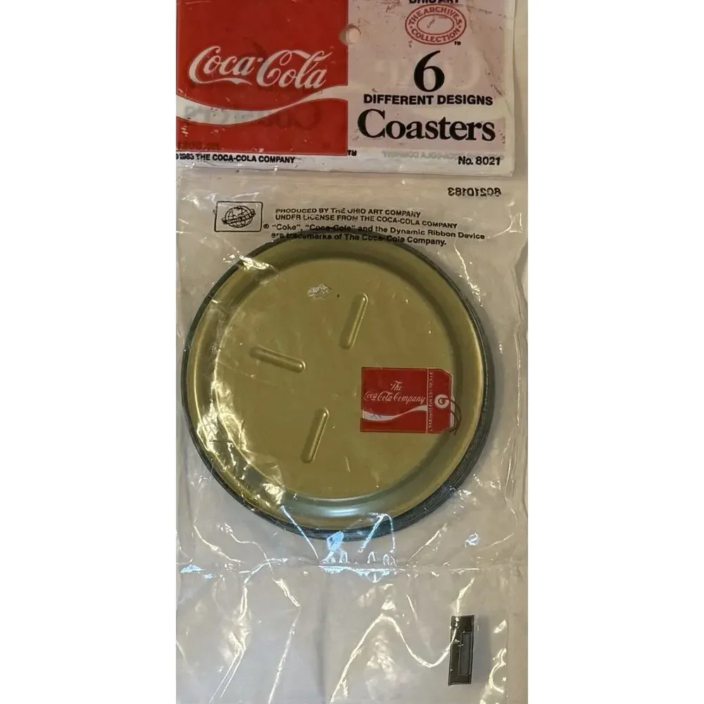COCA COLA VTG Set 6 Metal Tin Coasters Victorian Ladies 1983 NOS FREE SHIPPING
